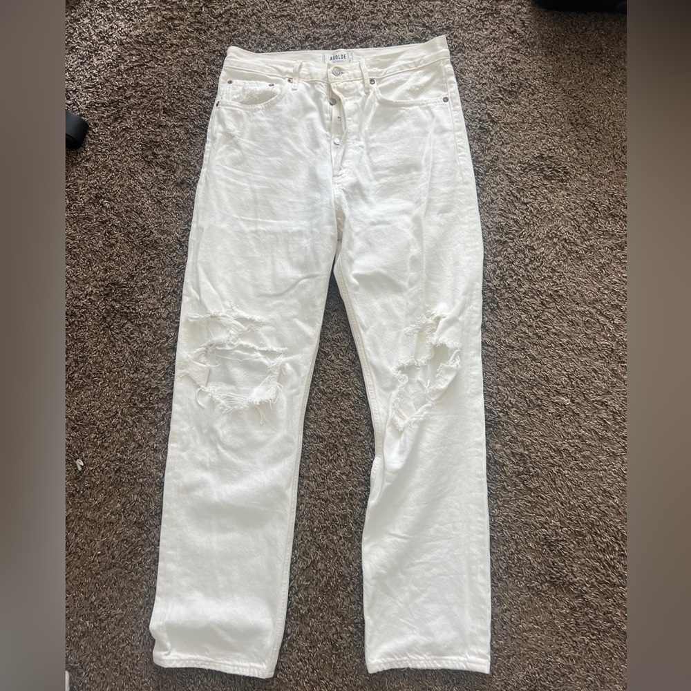 White ripped Agolde Jeans
